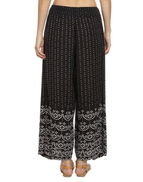 Love Gen Bandhani Print Palazzos Black Size M Love Gen Bandhani Print Palazzos Black Size M