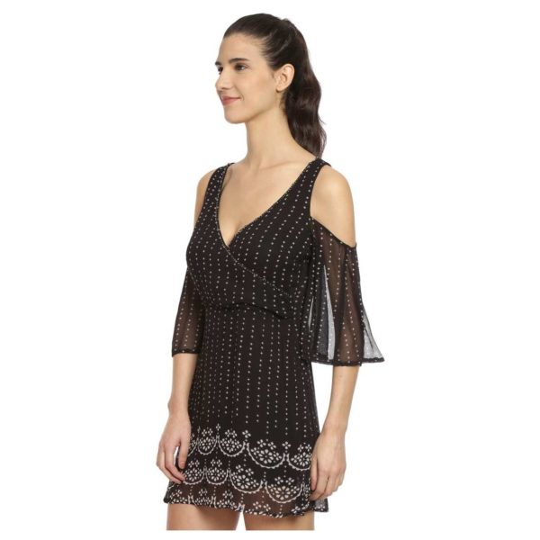 Love Gen Bandhani Print Dress Black Size S Love Gen Bandhani Print Dress Black Size S