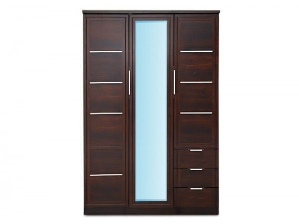 Buy Pan Emirates Howrah 3 Door Wardrobe With Mirror Walnut Price