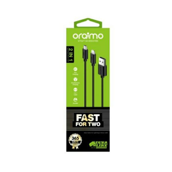 Buy Oraimo 2In1 Type C & Micro USB Cable 1.2m Black Price