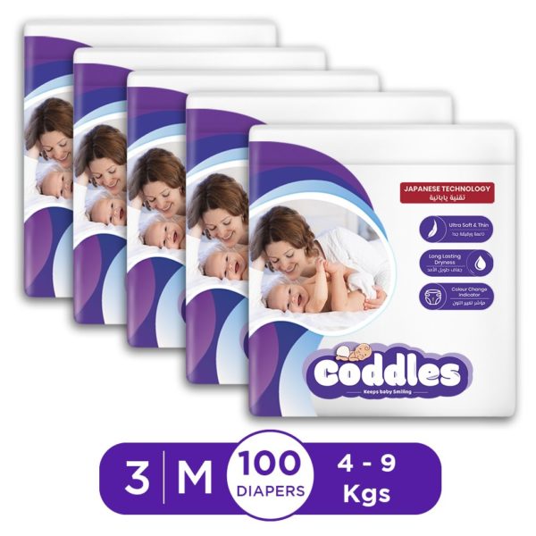 Coddles Baby Diapers 100pcs 4-9kg 0-10Months Size 3 Coddles Baby Diapers 100pcs 4-9kg 0-10Months Size 3