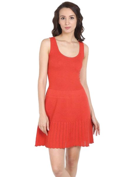 Love Gen A-Line Dress Coral Red Size M Love Gen A-Line Dress Coral Red Size M