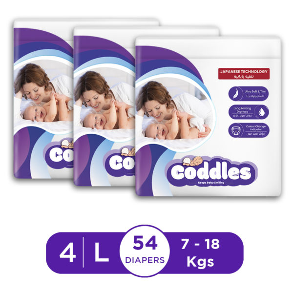 Coddles Baby Diapers 54pcs 7-18kg 7-36Months Size 4 Coddles Baby Diapers 54pcs 7-18kg 7-36Months Size 4