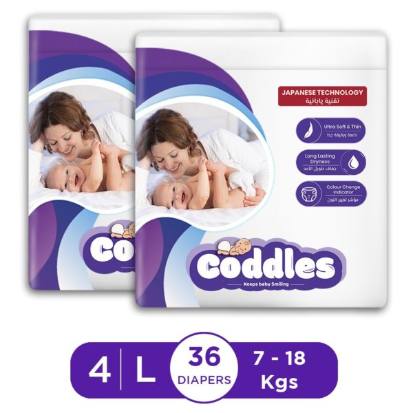 Coddles Baby Diapers 36pcs 7-18kg 7-36Months Size 4 Coddles Baby Diapers 36pcs 7-18kg 7-36Months Size 4