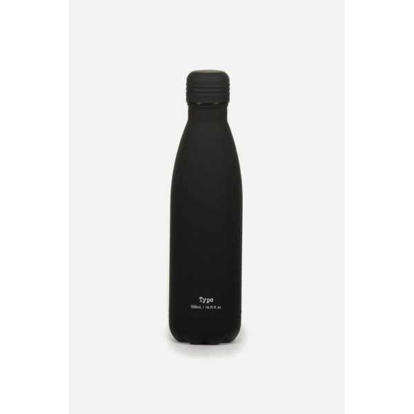 TYPO Metal Drink Bottle Black Rubber TYPO Metal Drink Bottle Black Rubber