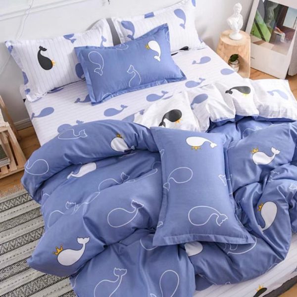 Buy Single Size Bedding Set Of 4 Pcs Whale Design Price