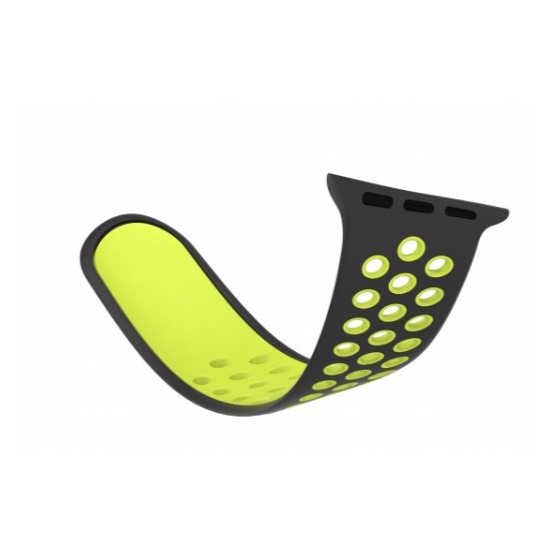 BeHello Premium Silicone Strap 42/44mm For Apple Watch Black/Green BeHello Premium Silicone Strap 42/44mm For Apple Watch Black/Green