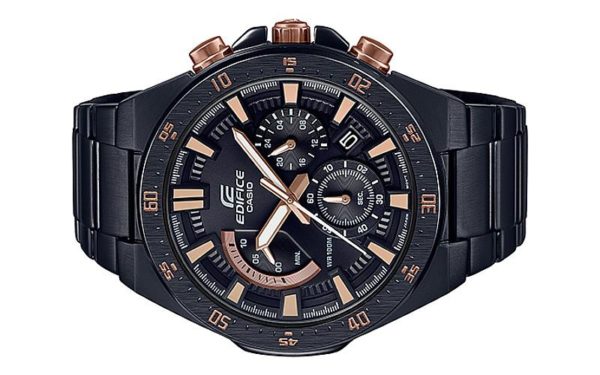 casio edifice black stainless steel