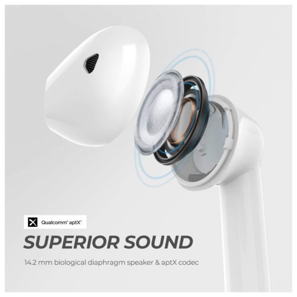 Soundpeats TrueAir Wireless Earbuds White Soundpeats TrueAir Wireless Earbuds White