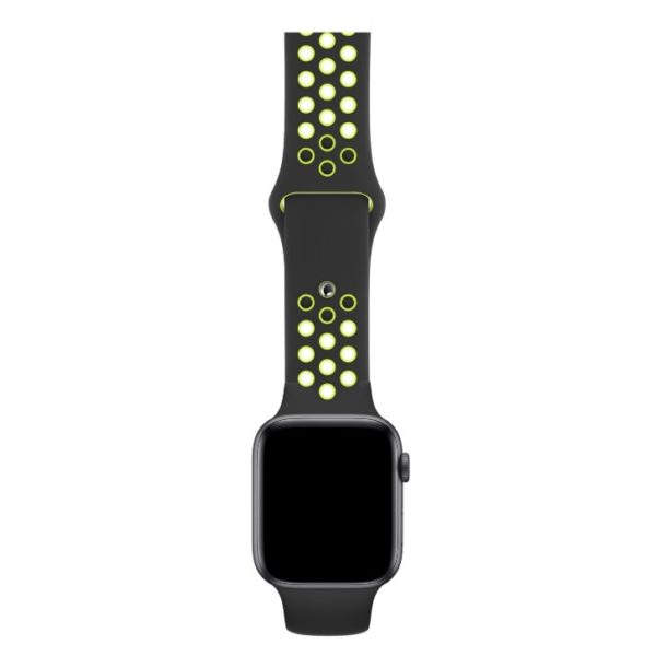 BeHello Premium Silicone Strap 42/44mm For Apple Watch Black/Green BeHello Premium Silicone Strap 42/44mm For Apple Watch Black/Green