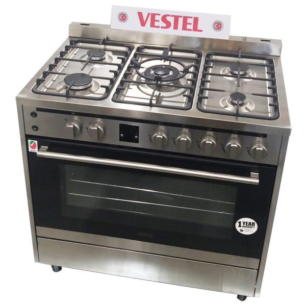 Buy Vestel 5 Gas Burners Cooker FP96F51X Price, Specifications & Features Sharaf DG