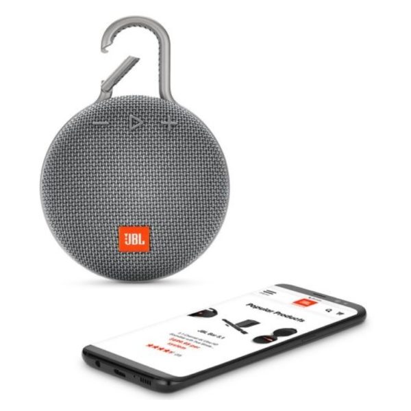 JBL CLIP3 Portable Bluetooth Speaker Stone Grey JBL CLIP3 Portable Bluetooth Speaker Stone Grey