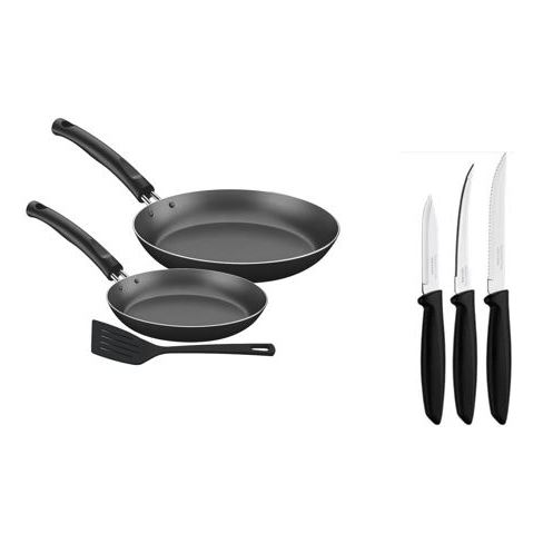 Tramontina 3pcs Frying Pan Set + 3pcs Knife Set Tramontina 3pcs Frying Pan Set + 3pcs Knife Set