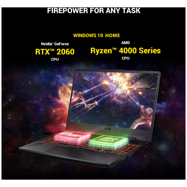 Asus TUF Gaming A15 FA506IV-AL031T Laptop - Ryzen 7 2.9GHz 16GB 1TB 6GB Win10 15.6inch FHD Grey Metal English/Arabic Keyboard Asus TUF Gaming A15 FA506IV-AL031T Laptop - Ryzen 7 2.9GHz 16GB 1TB 6GB Win10 15.6inch FHD Grey Metal English/Arabic Keyboard