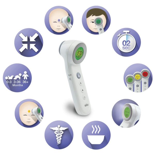 Braun 3 IN 1 No Touch Forehead Thermometer White BNT400 Braun 3 IN 1 No Touch Forehead Thermometer White BNT400