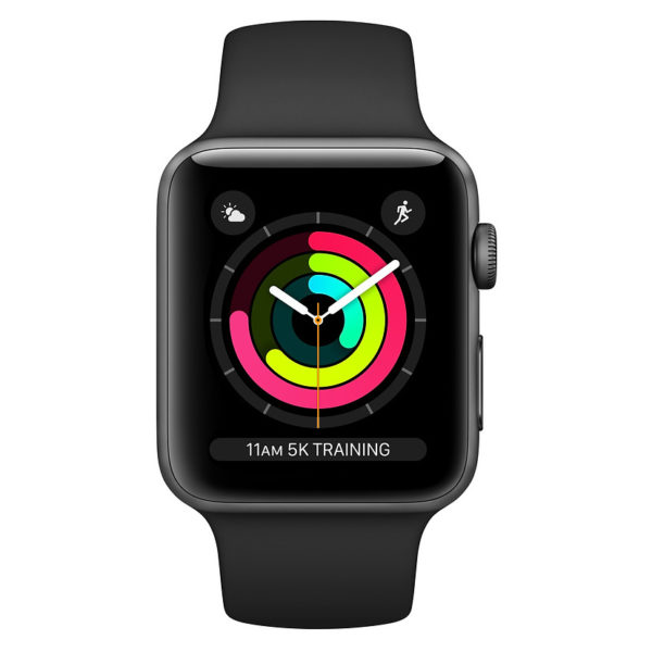 Apple Watch Series 3 GPS - 38mm Space Grey Aluminium Case with Black Sport Band Apple Watch Series 3 GPS - 38mm Space Grey Aluminium Case with Black Sport Band
