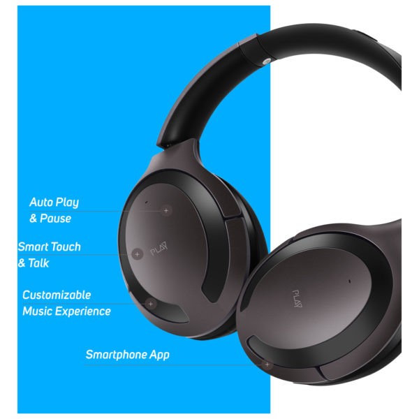 Play PLAYGO BH70 AI Based Wireless Noise Cancelling Headphones Grey Play PLAYGO BH70 AI Based Wireless Noise Cancelling Headphones Grey