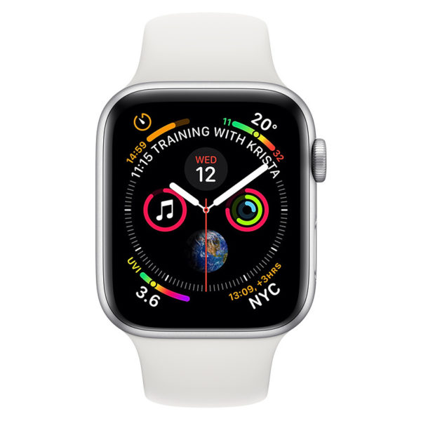 Apple Apple Watch Series 4 GPS 44mm Silver Aluminium Case With White Sport Band Apple Apple Watch Series 4 GPS 44mm Silver Aluminium Case With White Sport Band