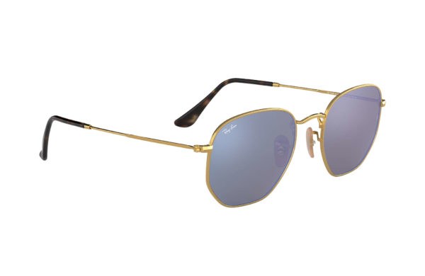 rayban hexagonal gold