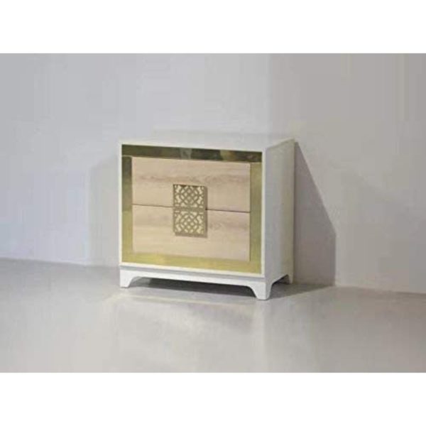 Buy Helga Golden And White Nightstand Set Of 2 Price Specifications Features Sharaf Dg