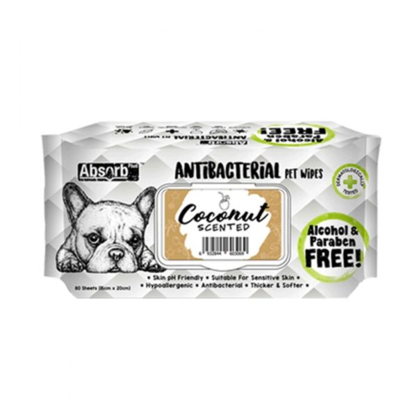 Buy Absolute Pet Absorb Plus Antibacterial Pet Wipes Coconut 80 Sheets Price Specifications Features Sharaf Dg