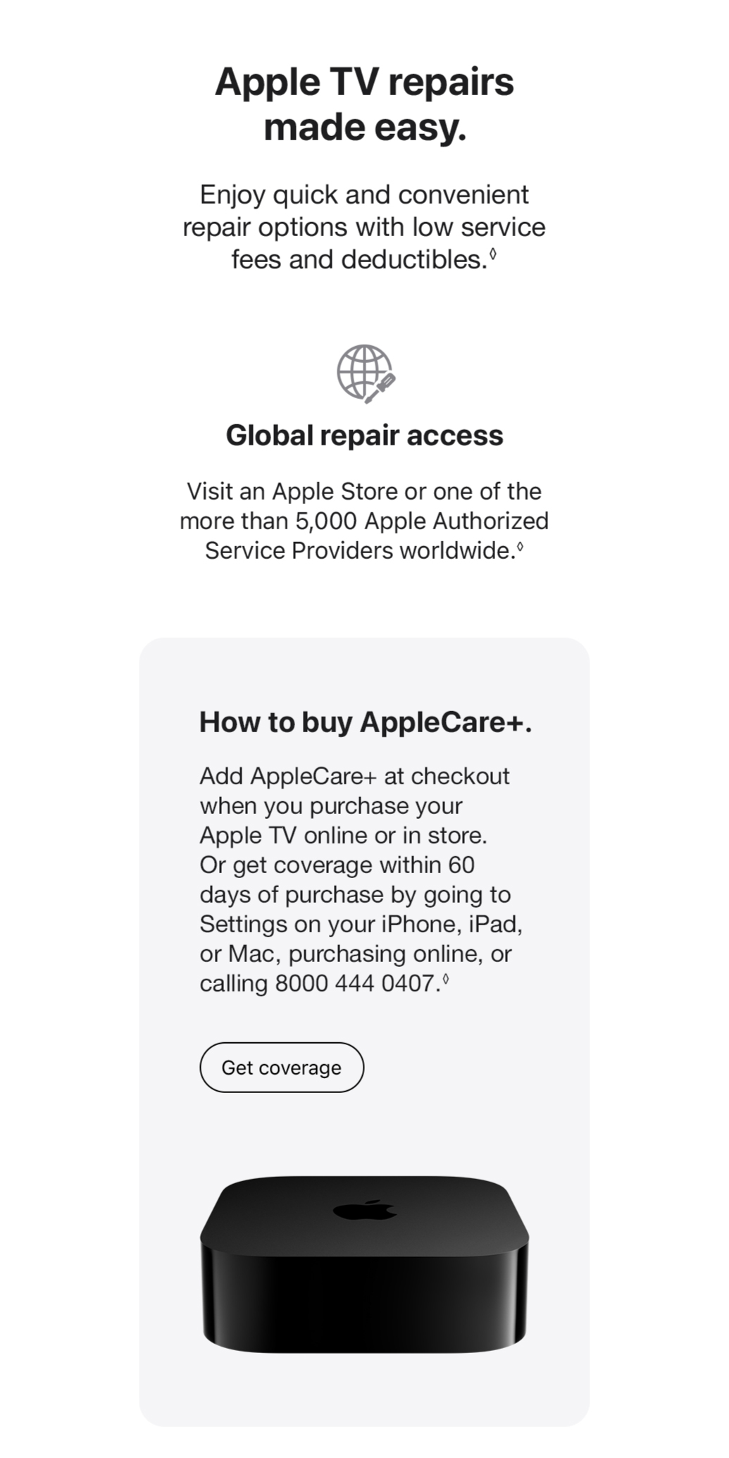 AppleCare+ for Apple TV