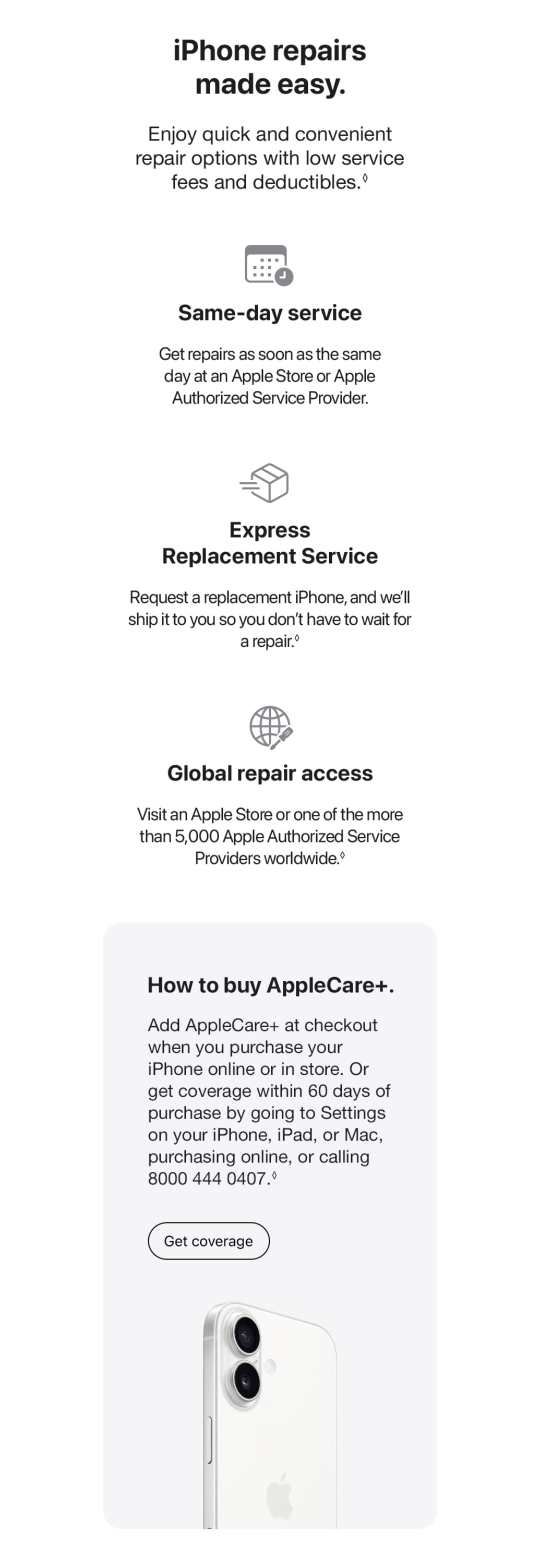 AppleCare+ for iPhones