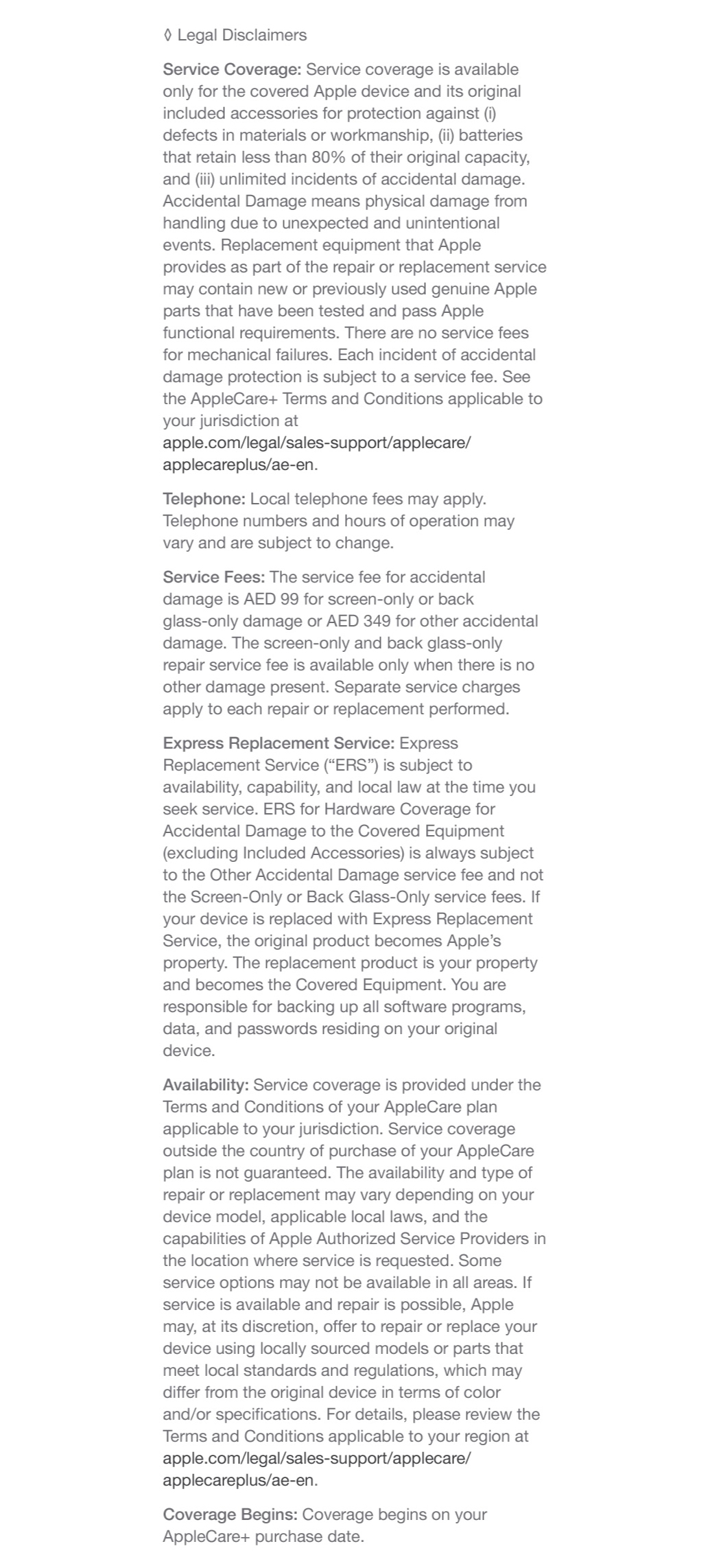 AppleCare+ for iPhones