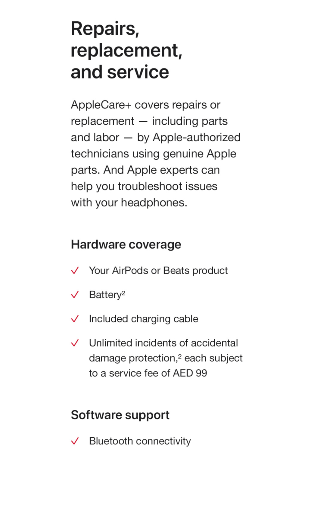 applecare+ for headphones, airpods