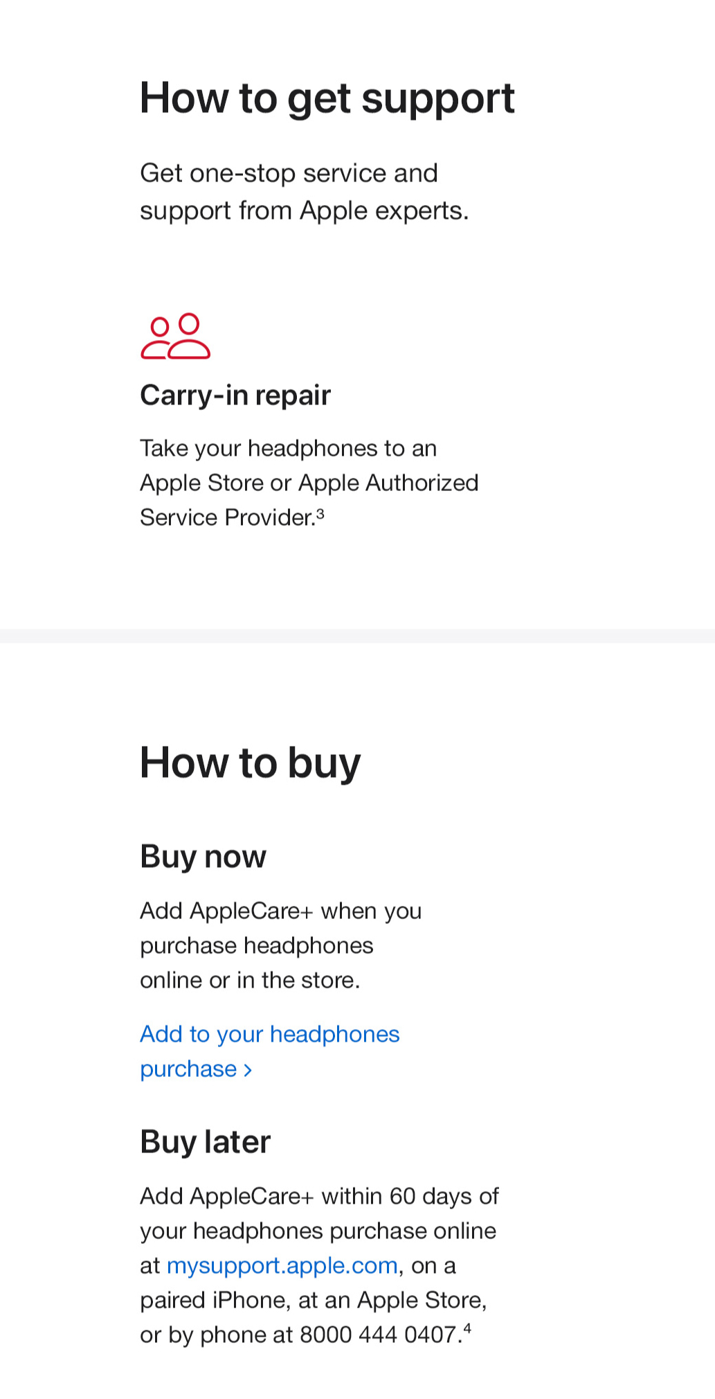 applecare+ for headphones, airpods