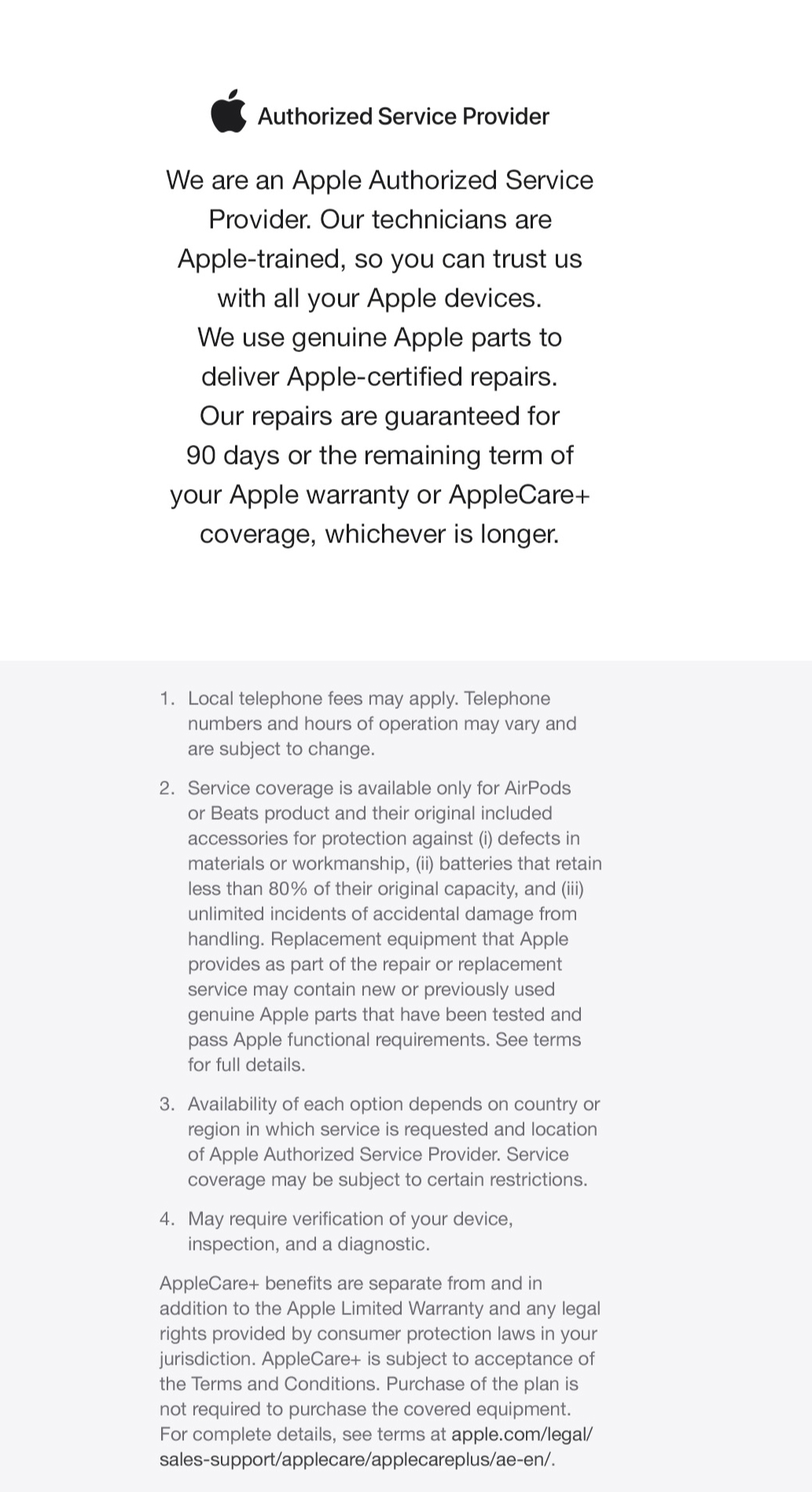 applecare+ for headphones, airpods