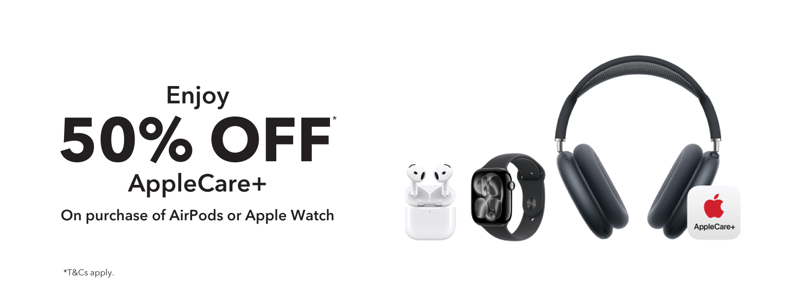 Enjoy 50% off on AppleCare+
