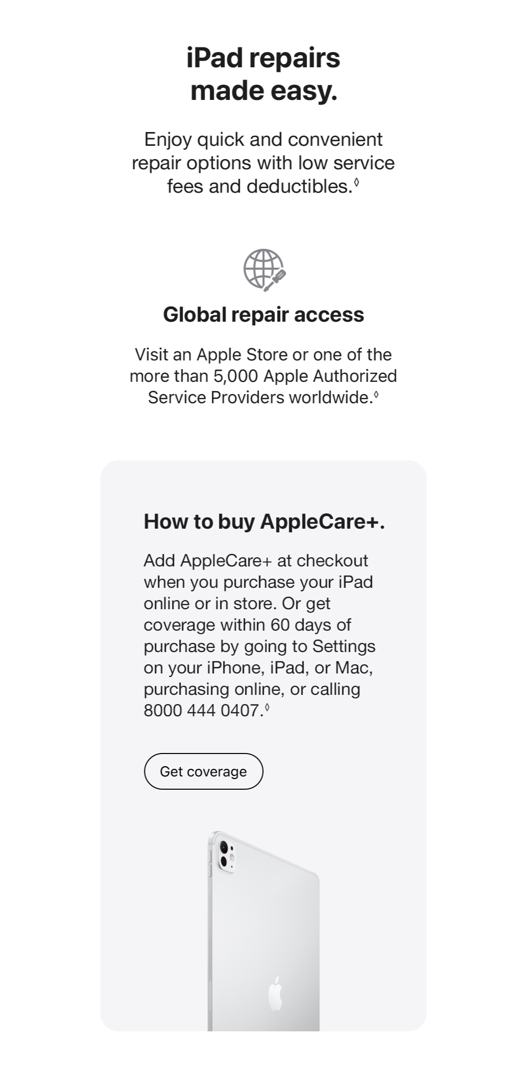 applecare+ for ipads