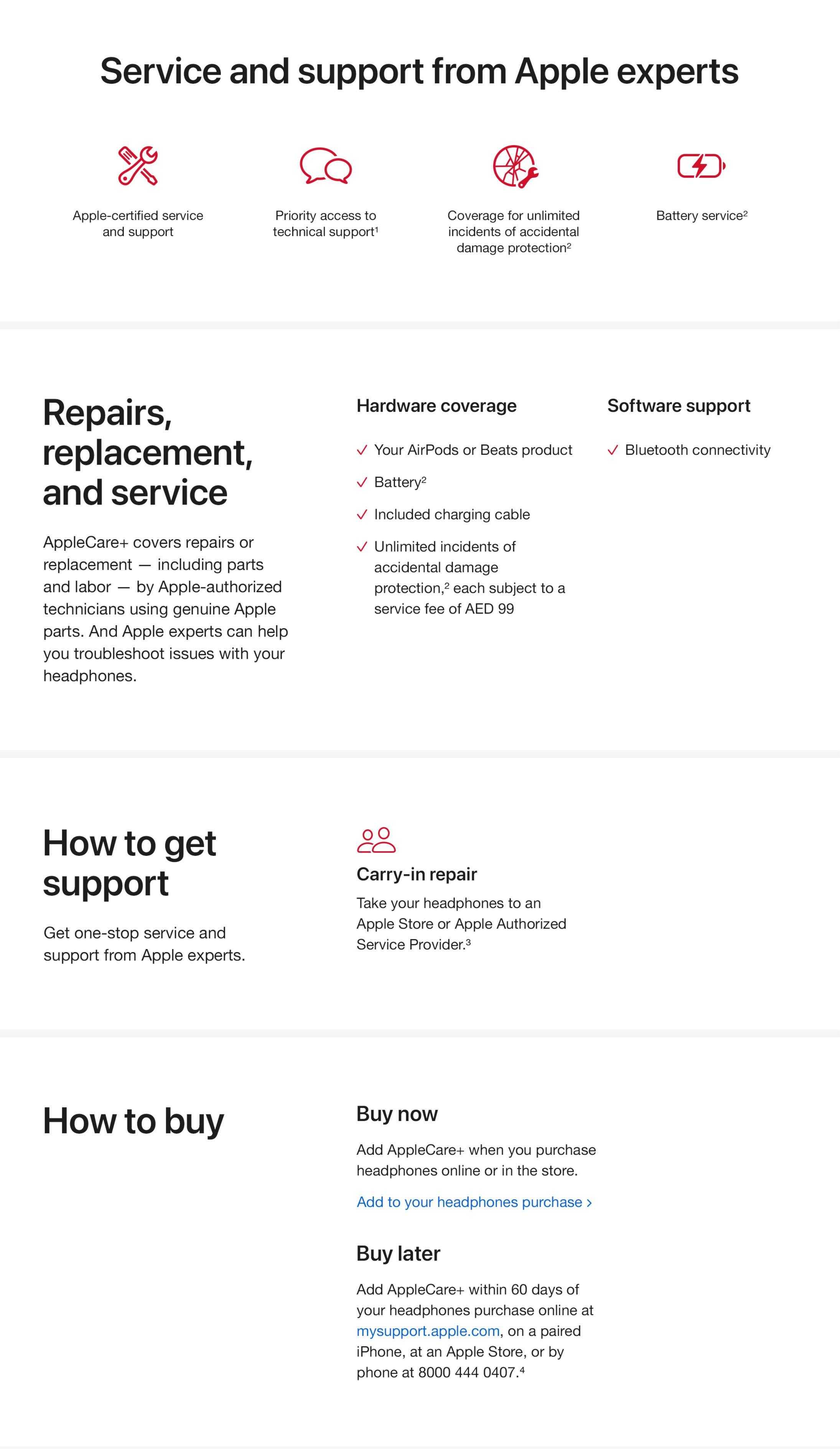 applecare+ for headphones, airpods